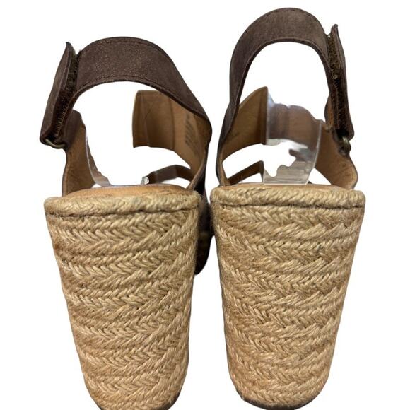 Born Sentinel Wedge Metallic Bronze Espadrille Platform Sandals Shoes Leather 9 - Picture 11 of 16